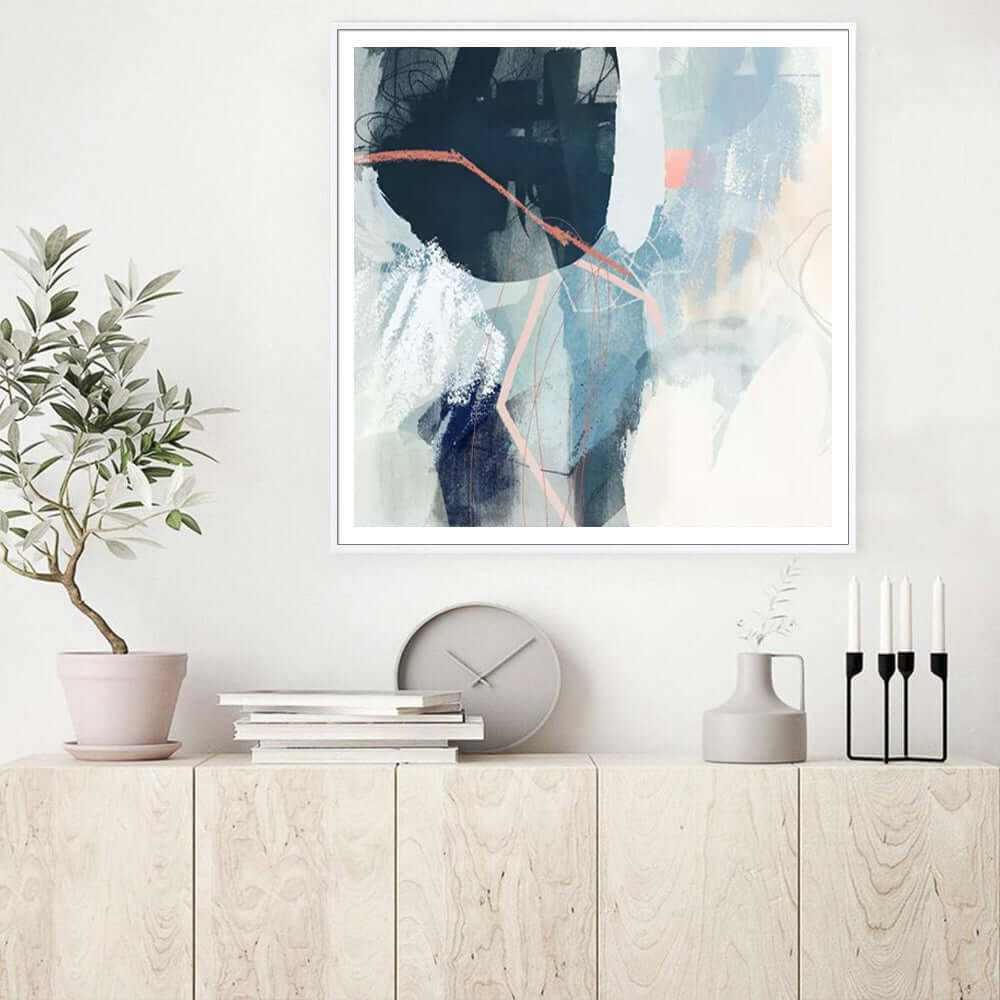 Wall Art 50cmx50cm Luz II White Framed Canvas Prints