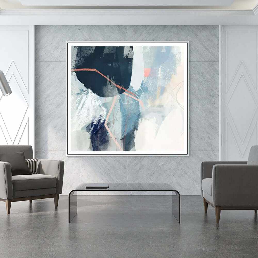 Wall Art 50cmx50cm Luz II White Framed Canvas Prints