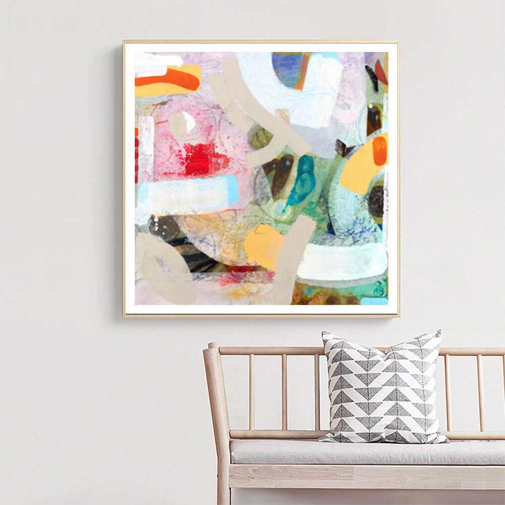 Square Wall Art 100cmx100cm - Gold Frame Canvas