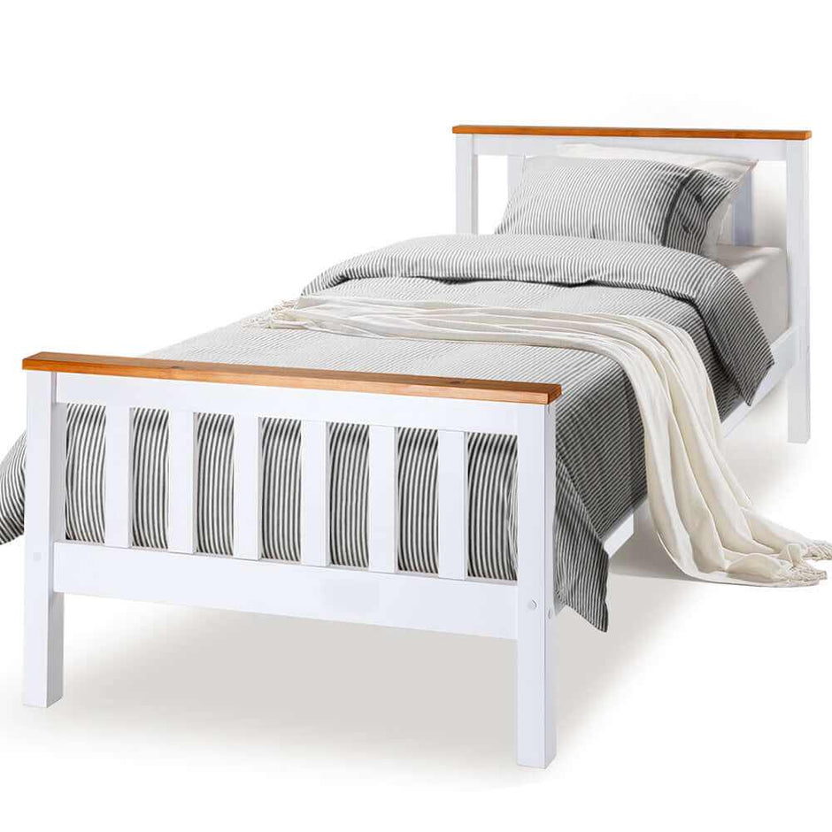 Wooden Bed Single white 