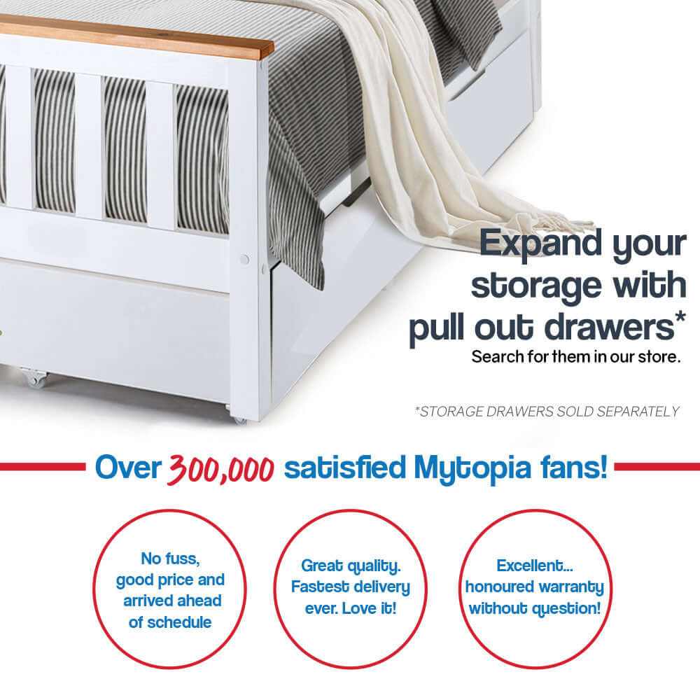 Kingston Slumber Wooden Bed Single White