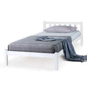 Kingston Slumber White Wooden Timber Single Bed Frame With Mattress