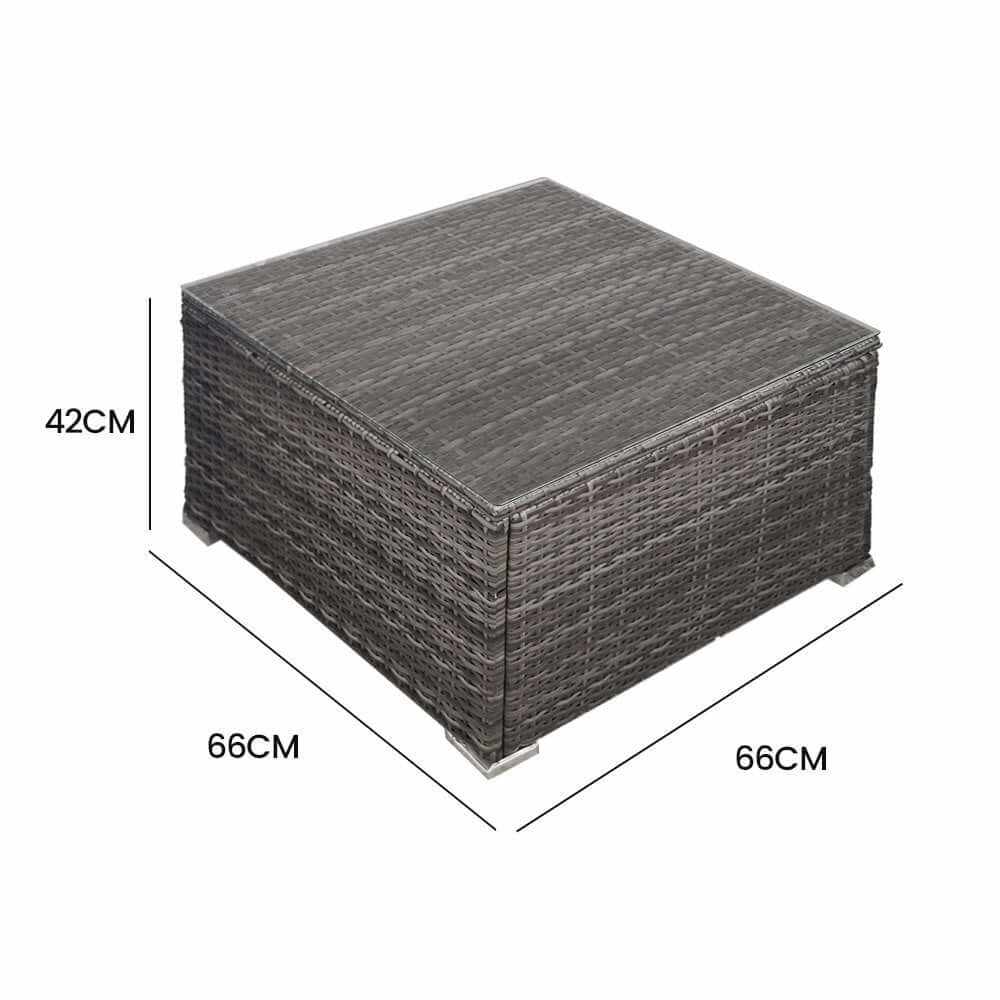 LONDON Rattan Coffee Table - Grey