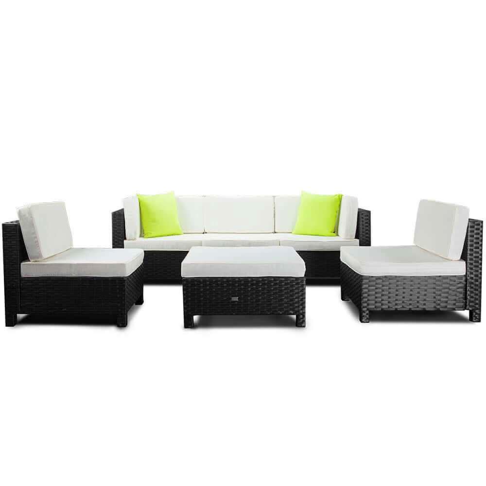 LONDON RATTAN 6pc Outdoor Wicker Sofa Patio Set