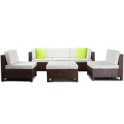 LONDON RATTAN 6pc Outdoor Furniture Setting Wicker Lounge Sofa Set Ott