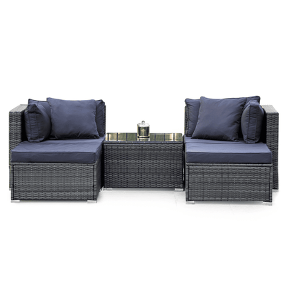 LONDON RATTAN 4 Seater Modular Garden Furniture Grey