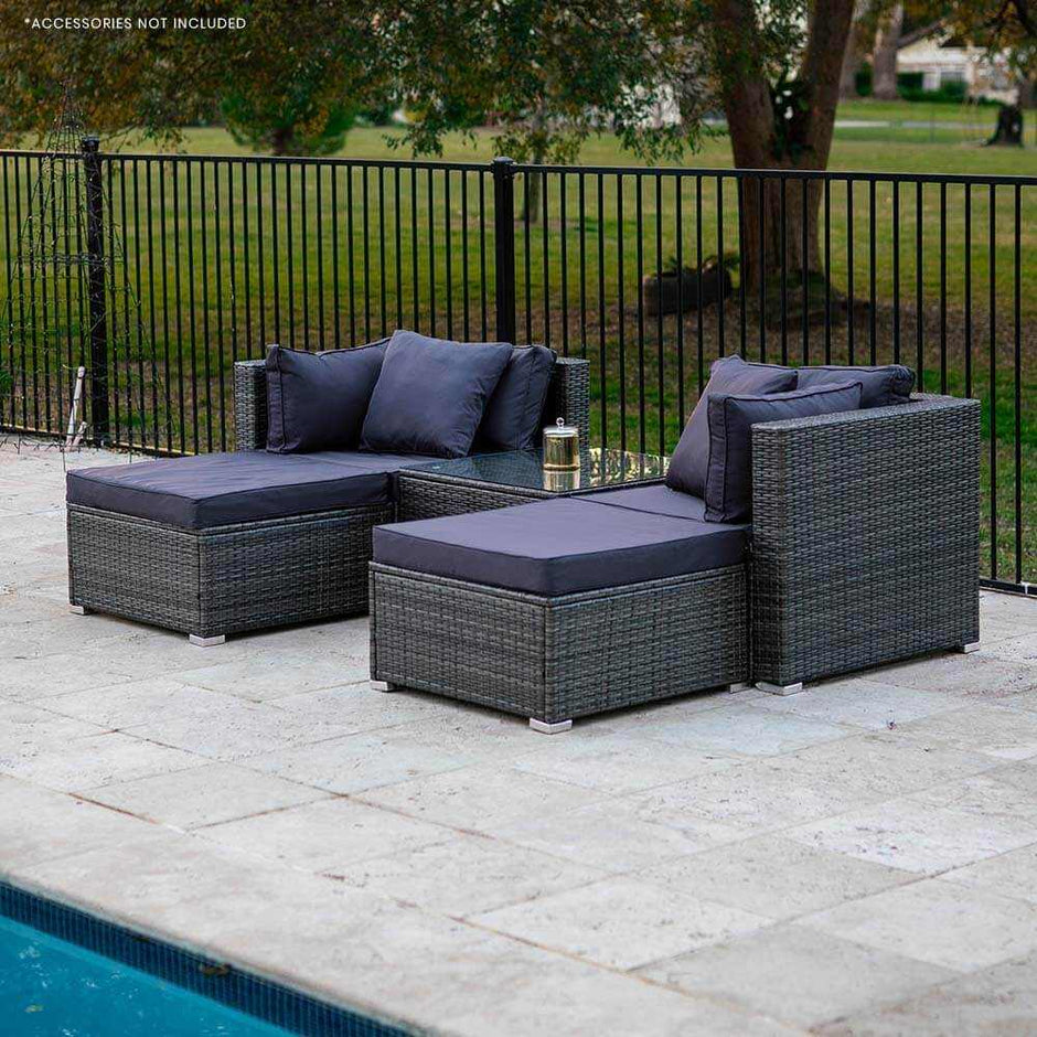 4 seater rattan garden furniture