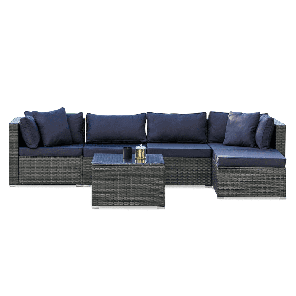 LONDON RATTAN 5 Seater Modular Outdoor Patio Furniture - Grey