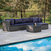 LONDON RATTAN 5 Seater Modular Outdoor Patio Furniture - Grey
