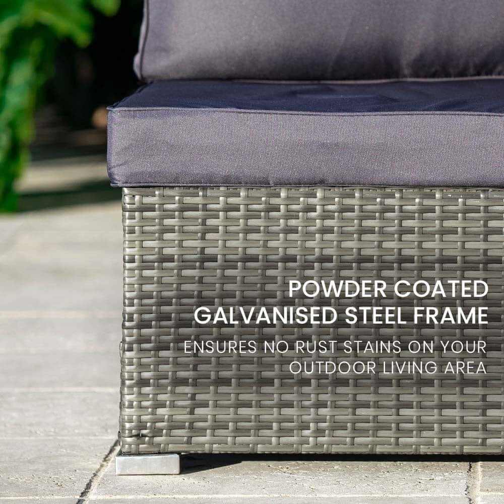 LONDON RATTAN 7 Piece 6-Seater Modular Outdoor Lounge with Coffee Tabl