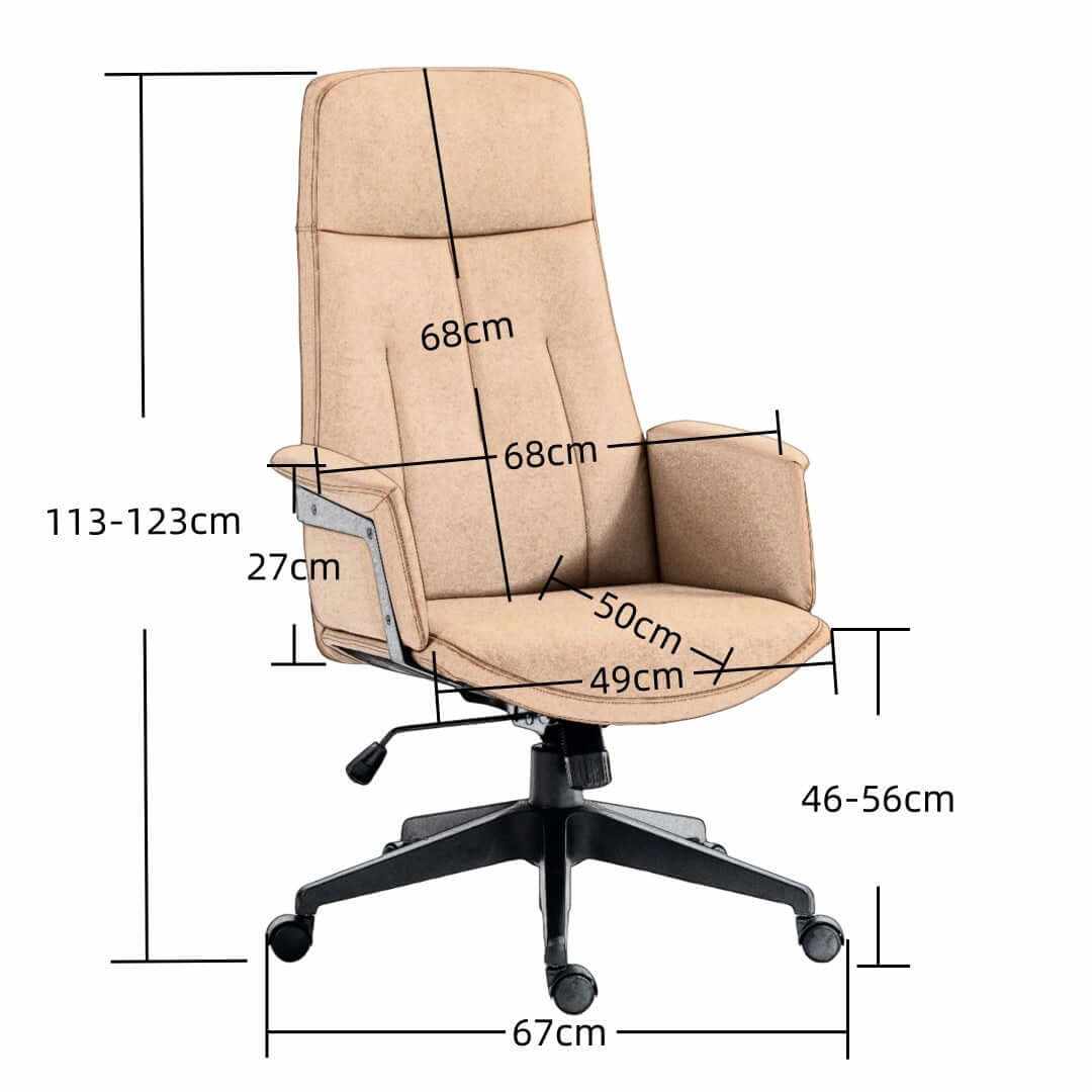 High Back PU Leather Light Brown Office Chair
