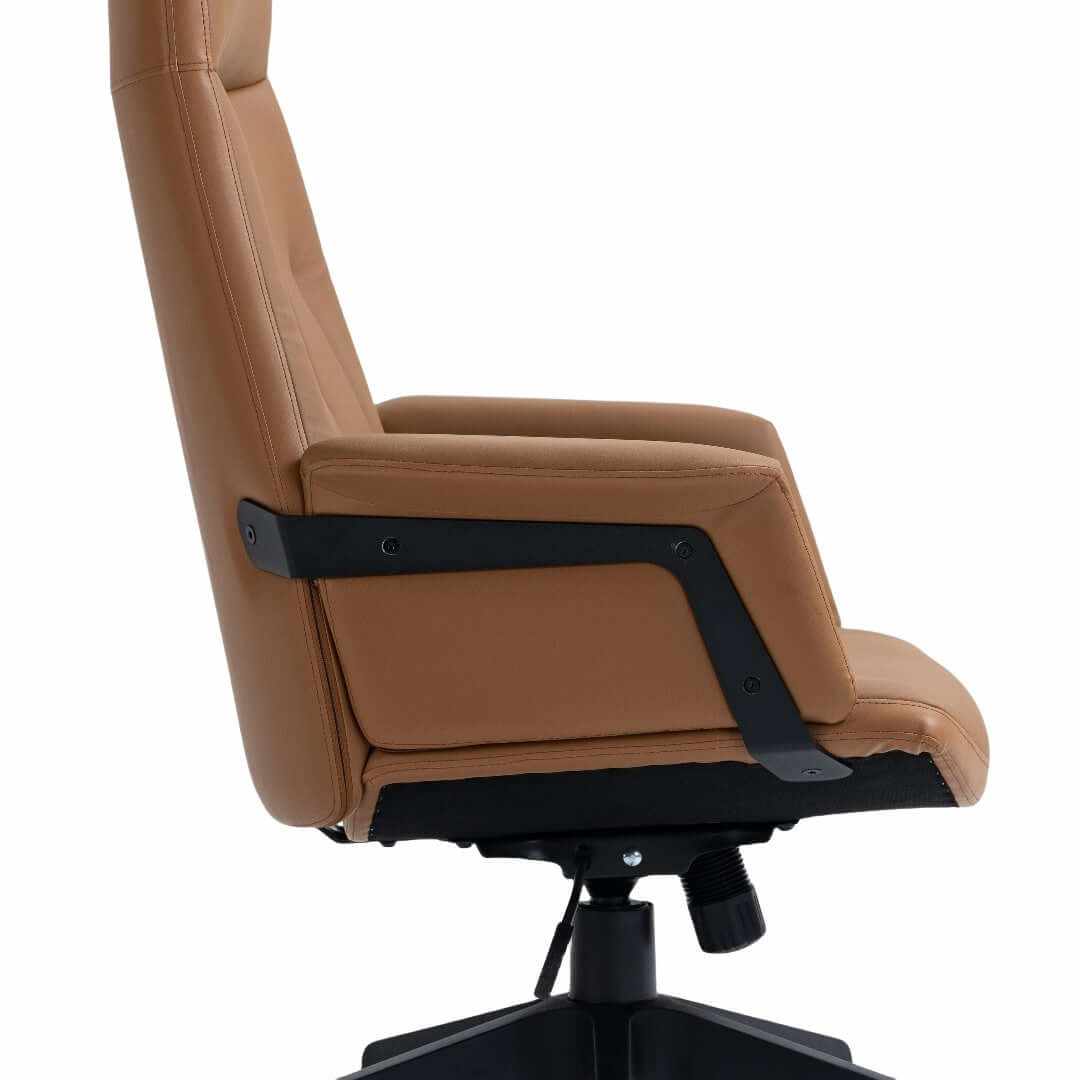 High Back PU Leather Light Brown Office Chair