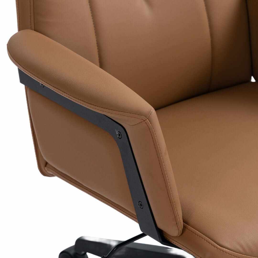High Back PU Leather Light Brown Office Chair