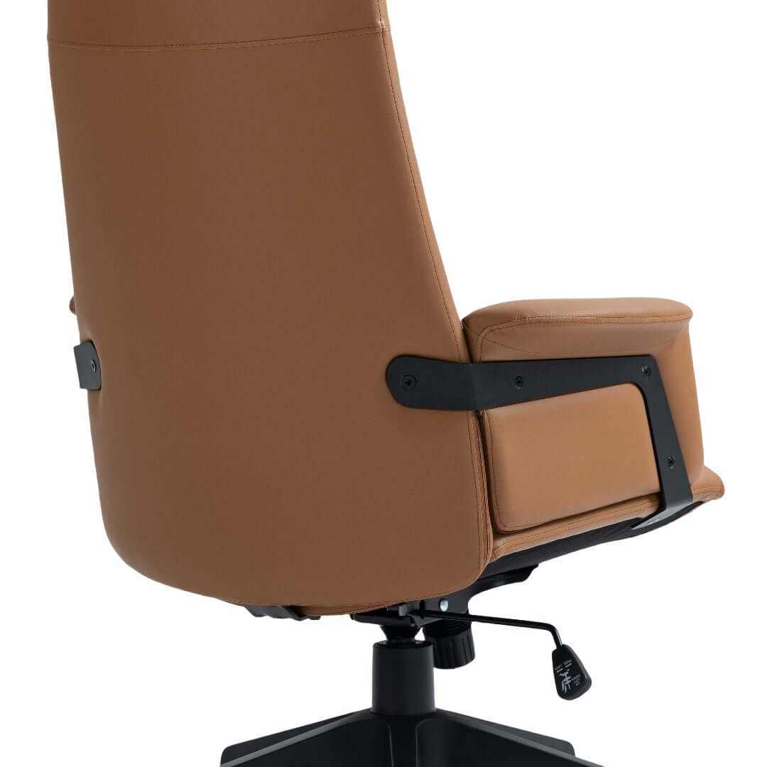 High Back PU Leather Light Brown Office Chair