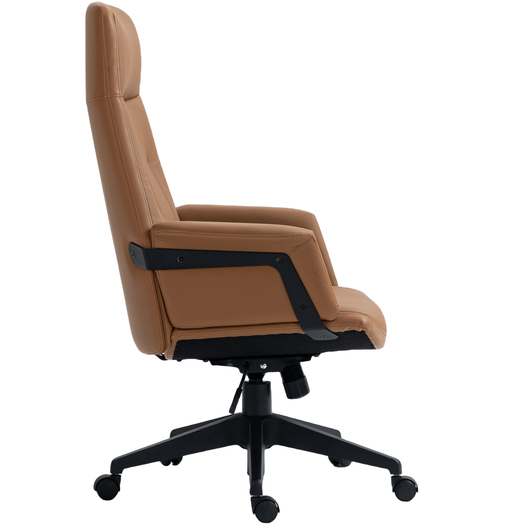 High Back PU Leather Light Brown Office Chair