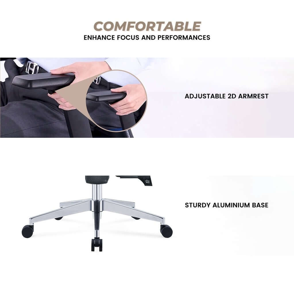 EKKIO Ava Backrest Office Chair - Black