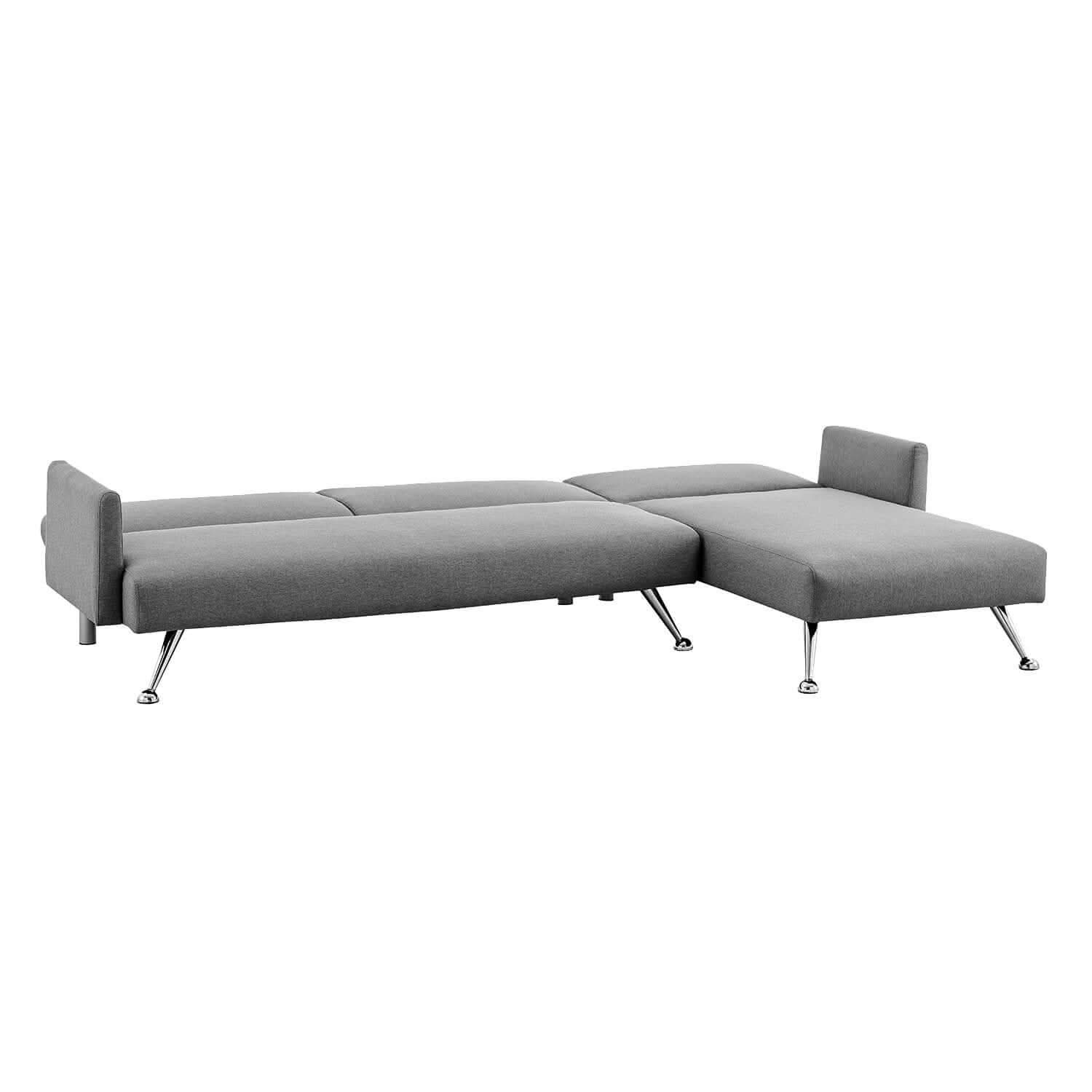 Sarantino Mia 3 Seater Sofa With Chaise and Pillows - Dark Grey