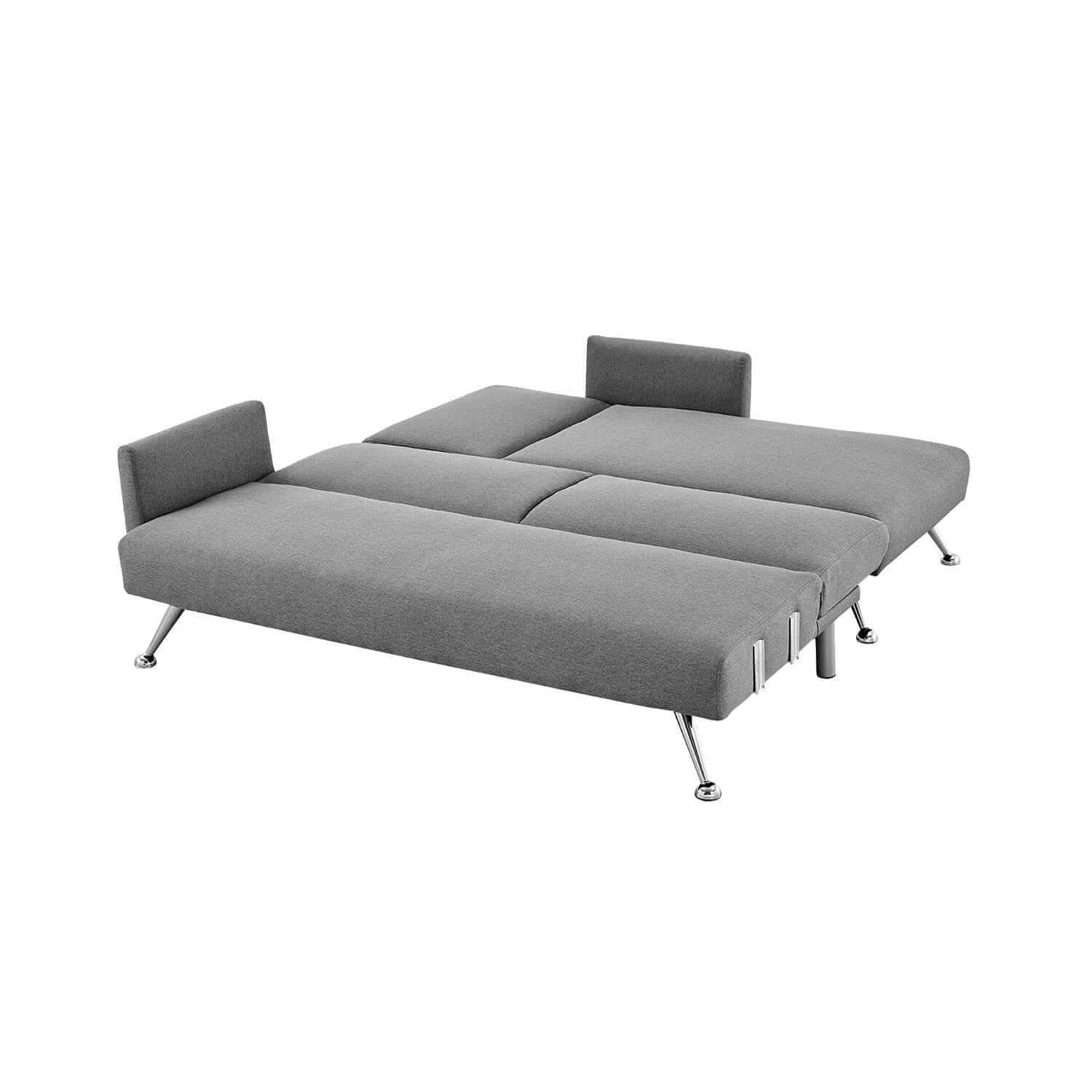 Sarantino Mia 3 Seater Sofa With Chaise and Pillows - Dark Grey