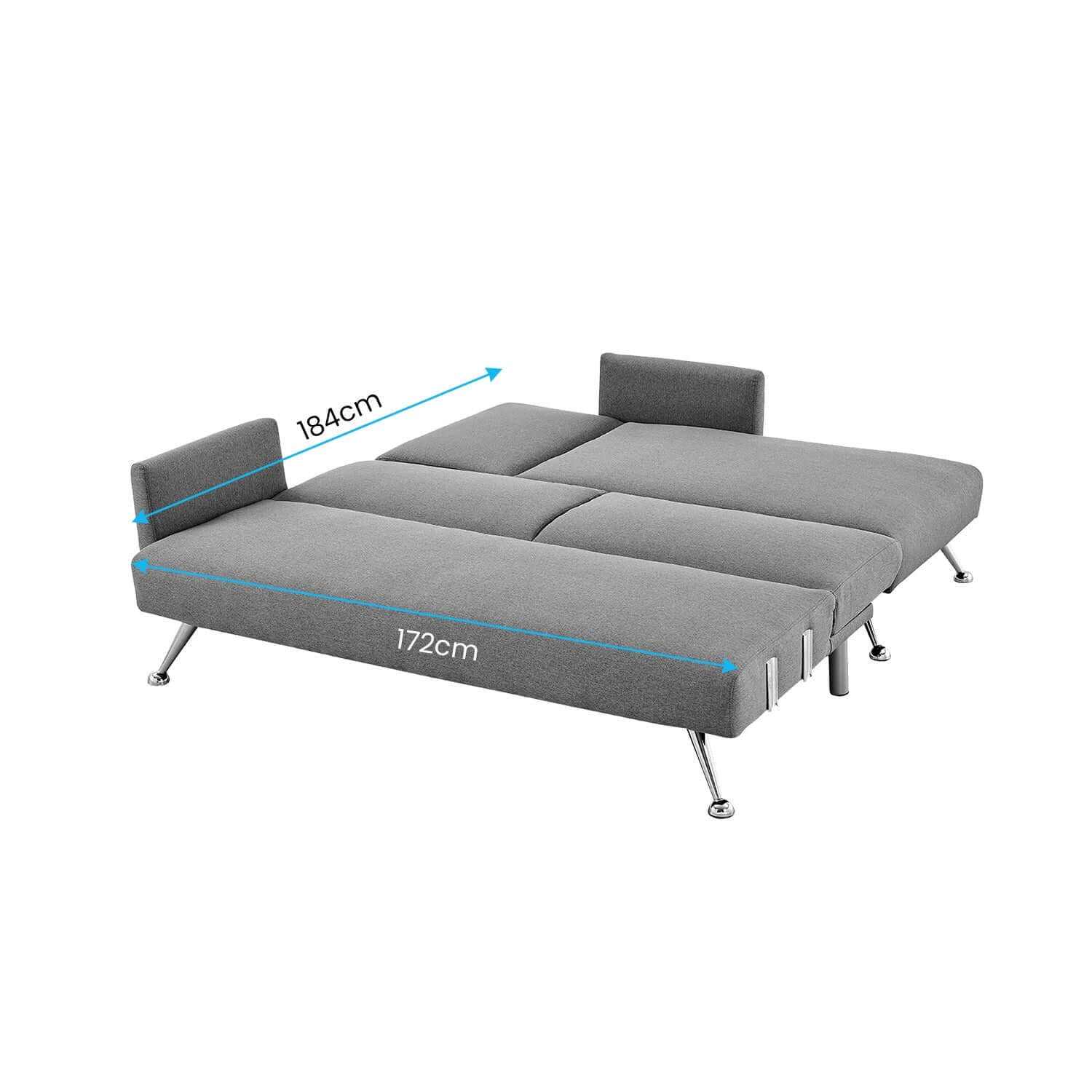 Sarantino Mia 3 Seater Sofa With Chaise and Pillows - Dark Grey
