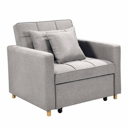 Sarantino Suri 3-in-1 Convertible Sofa Chair Lounger Bed - Light Grey