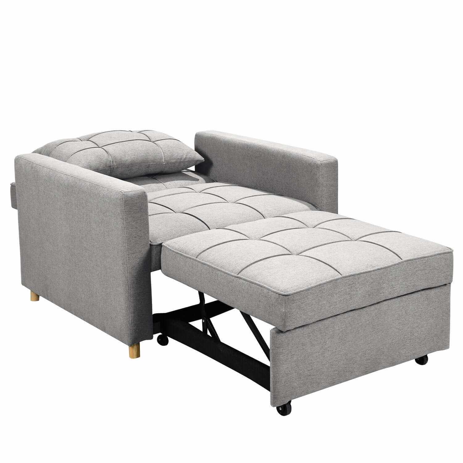 Sarantino Suri 3-in-1 Convertible Sofa Chair Lounger Bed - Light Grey