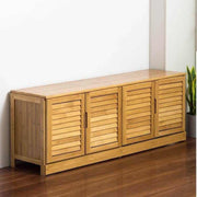 Bamboo Bench Seat Shoe Rack 132cm