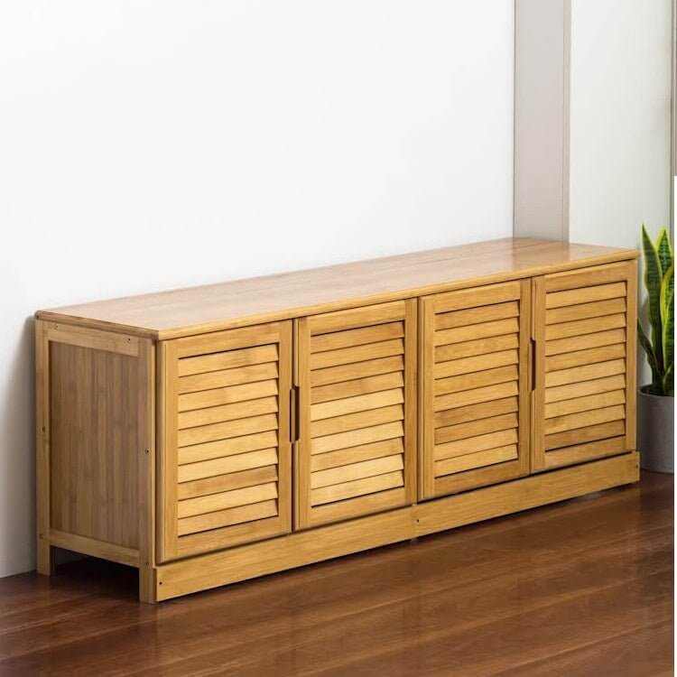 Bamboo Bench Seat Shoe Rack 132cm
