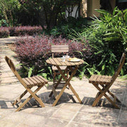 3 Piece Round Table Set Folding Bistro Set