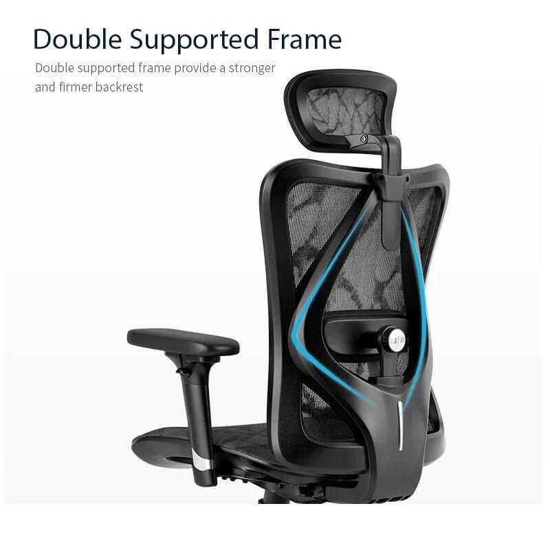 Emjay M57 High Back Ergonomic Chair with Footrest - Black