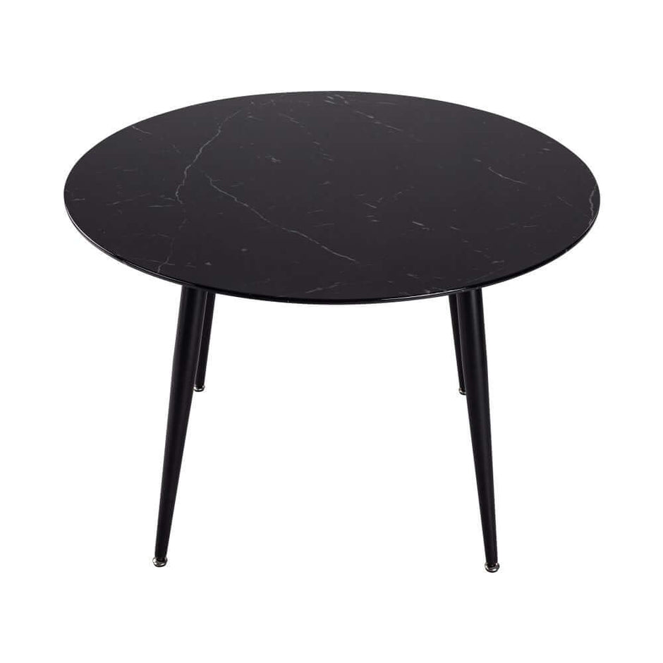 round marble effect dining table