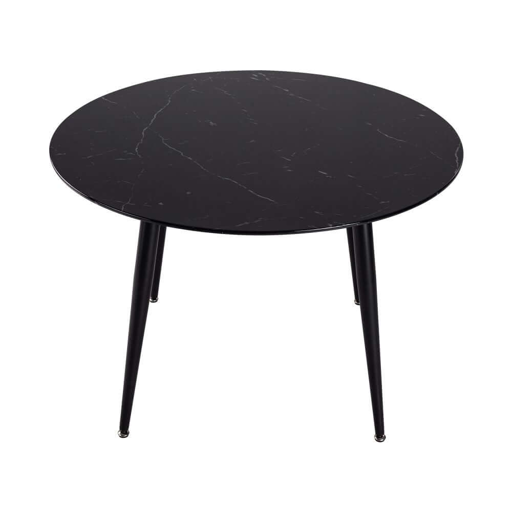 round marble effect dining table