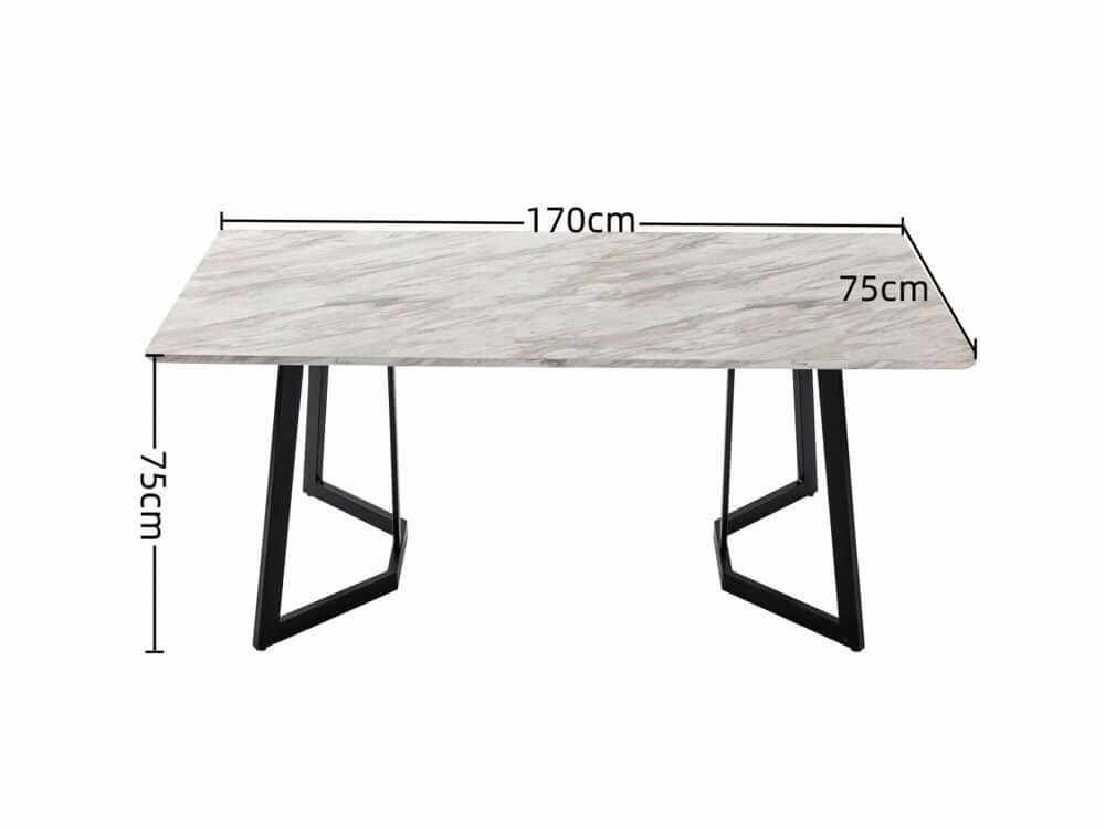 Rectangular Dining Table - Marble Effect