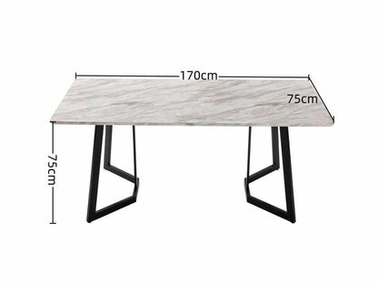 Rectangular Marble-Effect Table