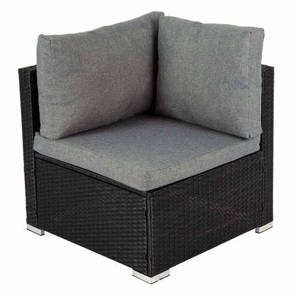 Ottoman-Style Outdoor Sofa Lounge Set in Black