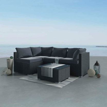 Modular Patio Lounge Outdoor Sofa - Black