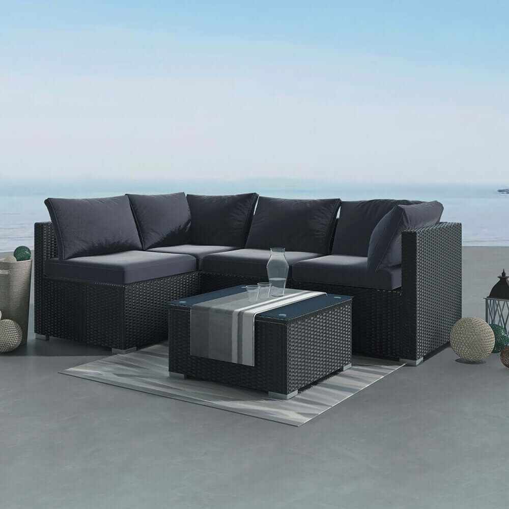 Modular Patio Lounge Outdoor Sofa - Black