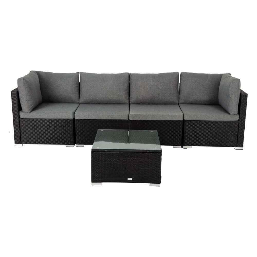 Modular Patio Lounge Outdoor Sofa - Black