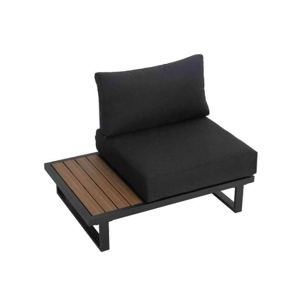 Modern Outdoor 7 Piece Couch Set with Slatted Design Tables