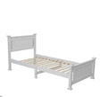 white timber single bed