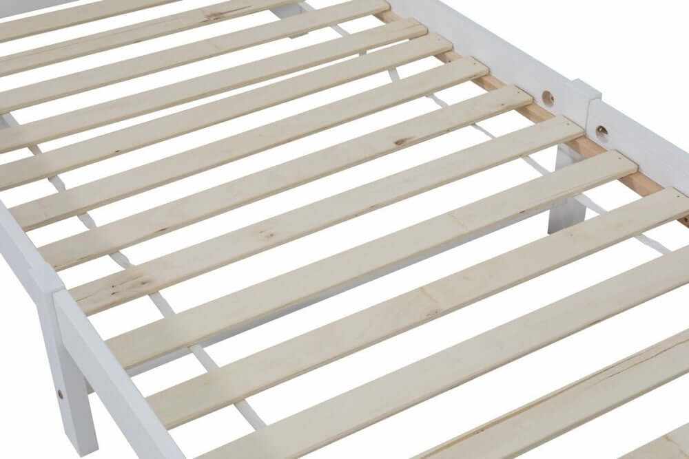 King Single Solid Pine Timber Bed Frame with Bookshelf Storage Headboa