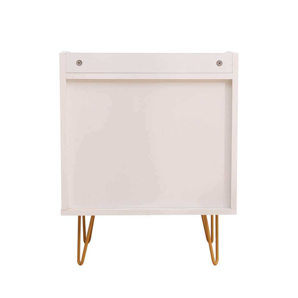 Winston 3-Drawer Nightstand Bedside Table with Gold Steel Legs Tray To