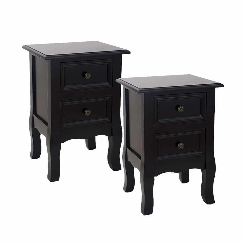 black bedside set of 2 