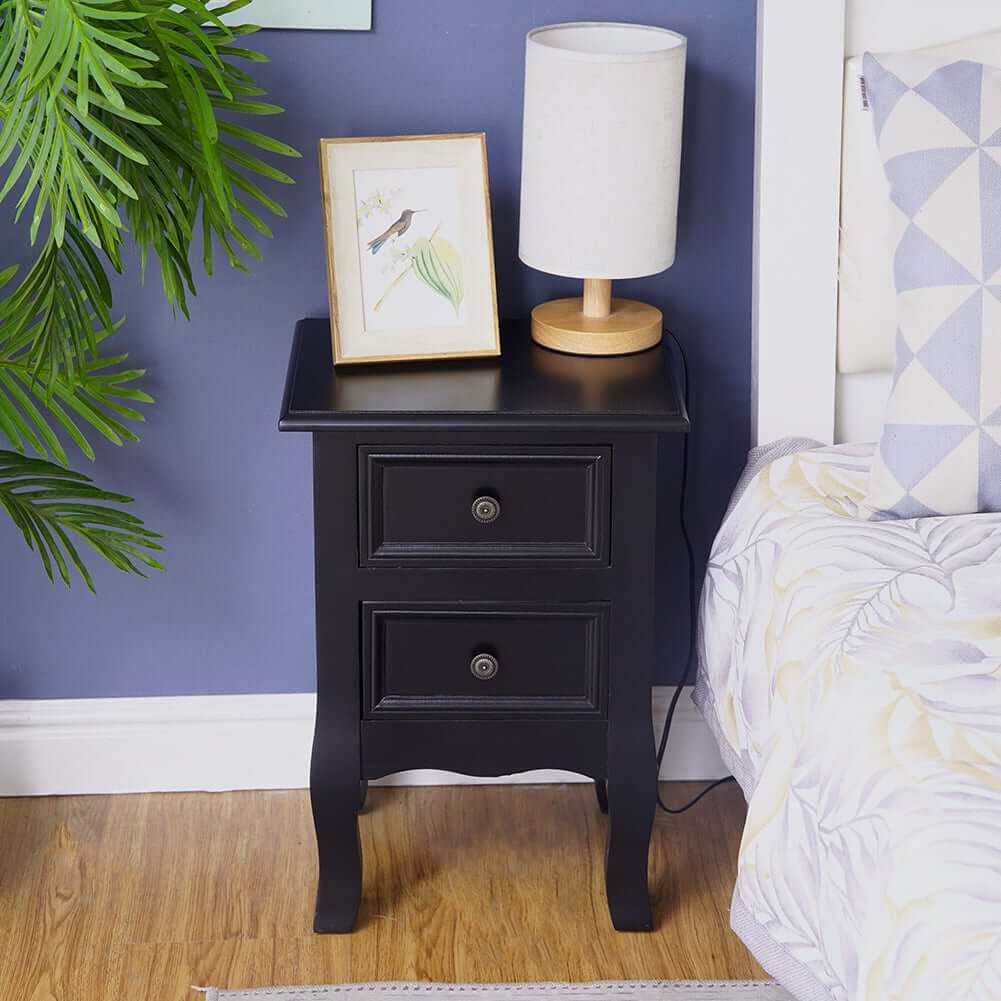 black bedside set of 2 