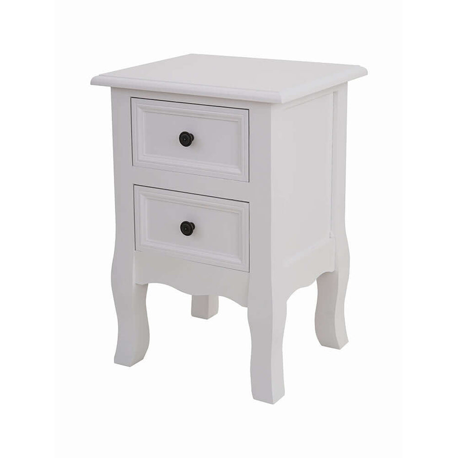 French Bedside Table white