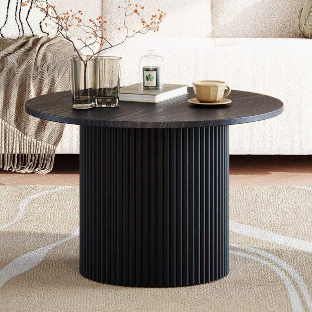 Black Ribbed Coffee Table