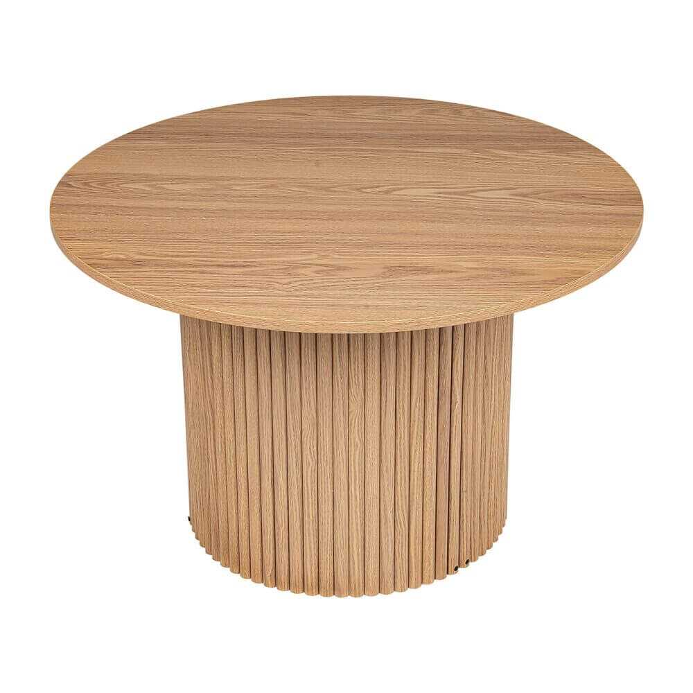 Luxe Round Ribbed Coffee Table Wooden