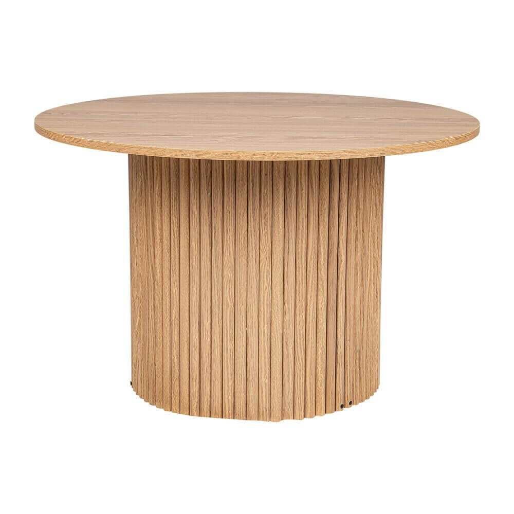 Luxe Round Ribbed Coffee Table Wooden