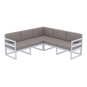 Mykonos Lounge Corner - Silver Grey with Brown Cushions