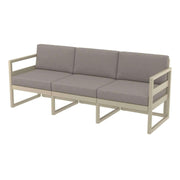 Mykonos Outdoor Lounge Sofa XL - Taupe with Light Brown Cushions