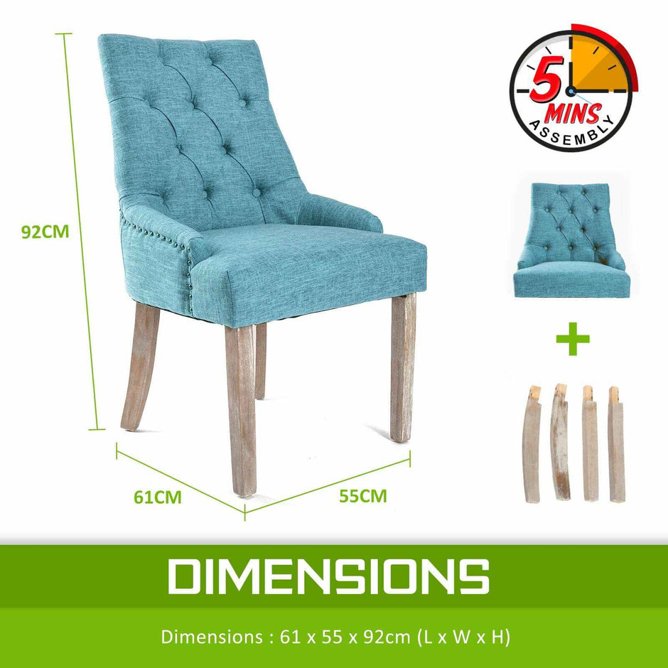 dining Chair set blue 